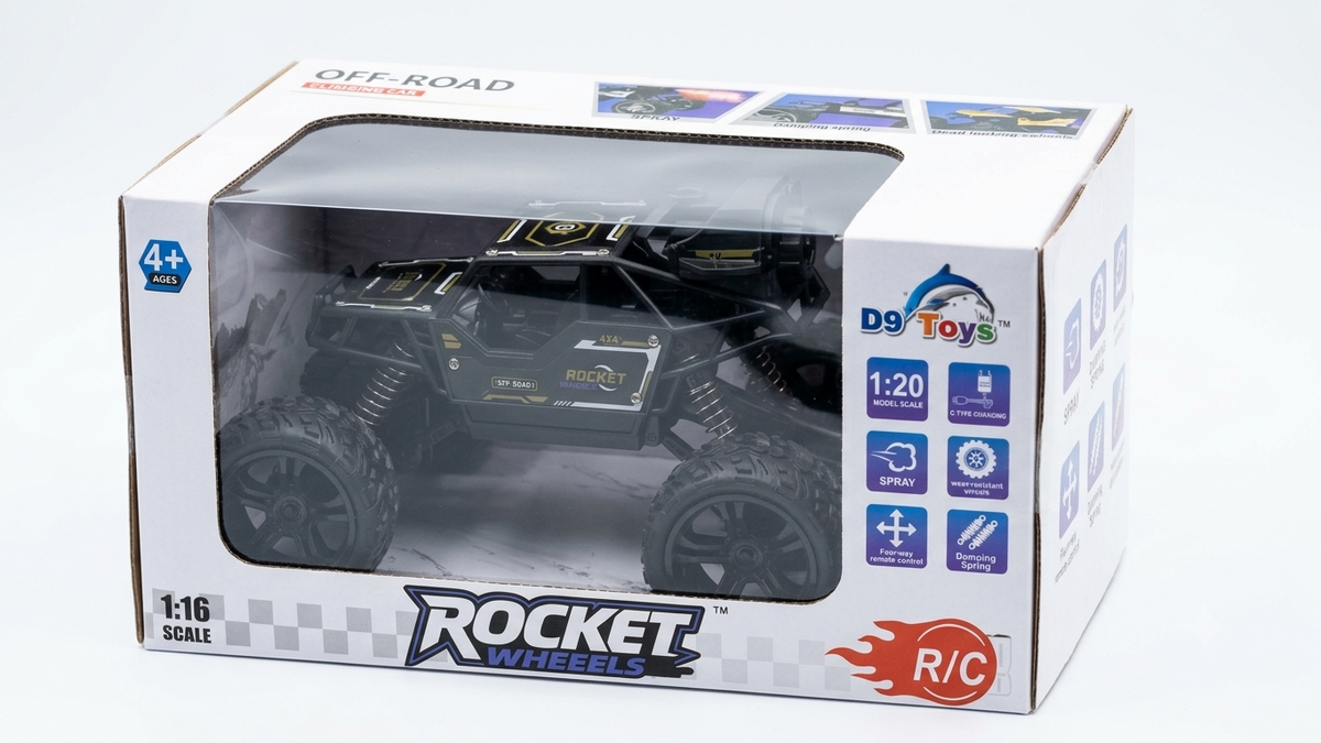 Rocket Wheels RC Off-Road Climbing Car – 4WD Remote Control Monster Truck for Kids (1:16 Scale)