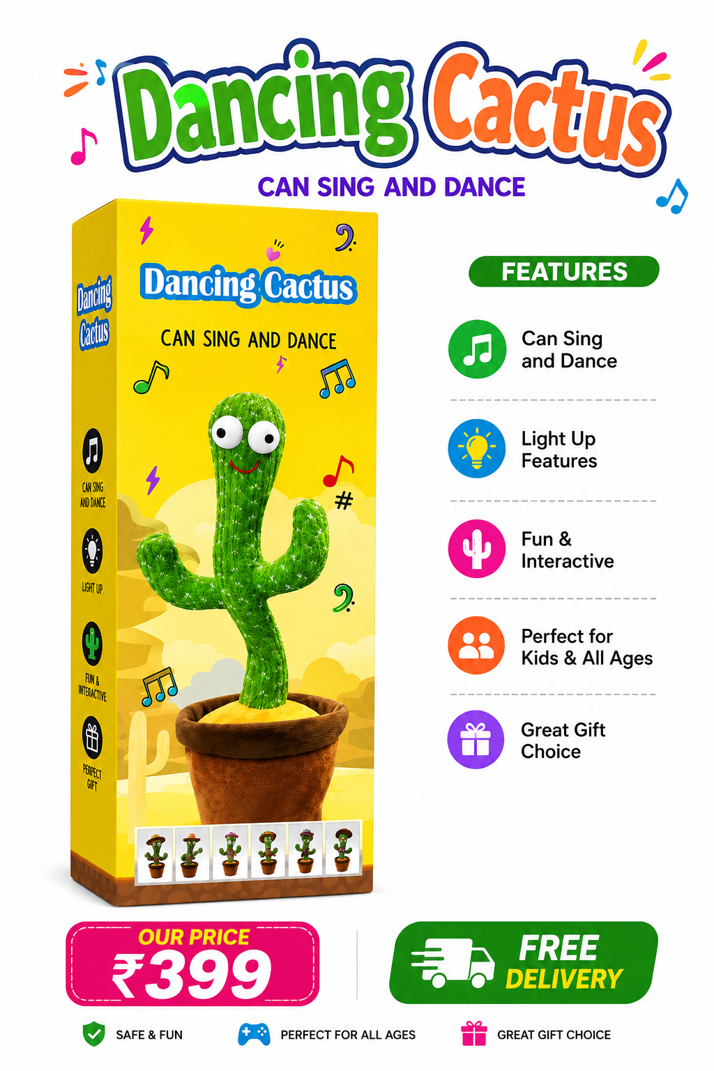 Dancing Cactus – Singing & Dancing Interactive Toy