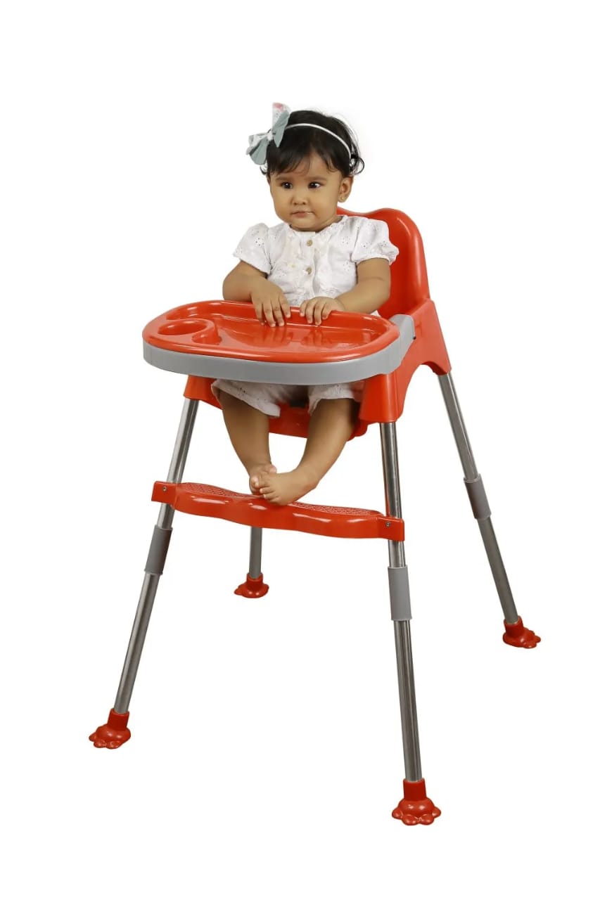 Spotty 3-in-1 Convertible Baby High Chair with Double Tray & Footrest