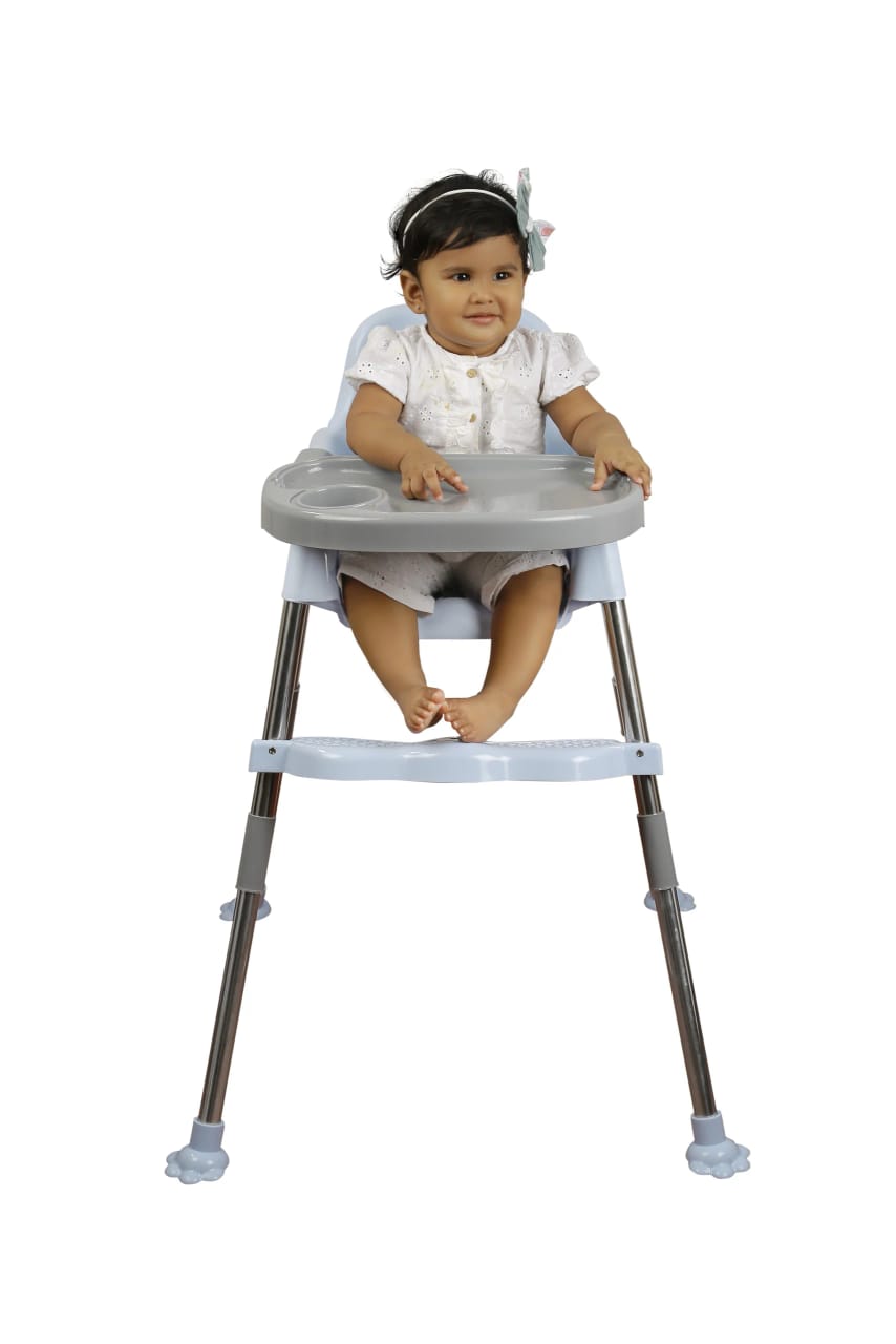 Spotty 3-in-1 Convertible Baby High Chair with Double Tray & Footrest
