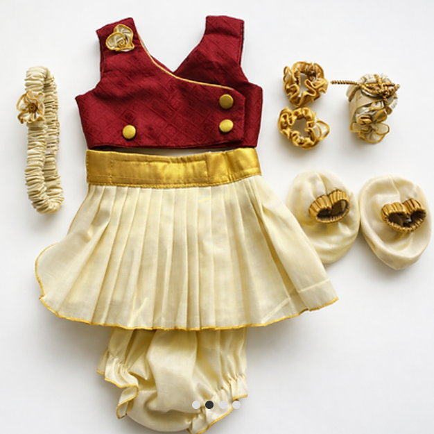 Noolukett premium set| Skirt and top | Baby girl | 28th day ceremony