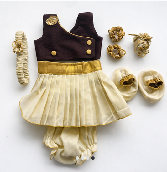 Noolukett premium set| Skirt and top | Baby girl | 28th day ceremony