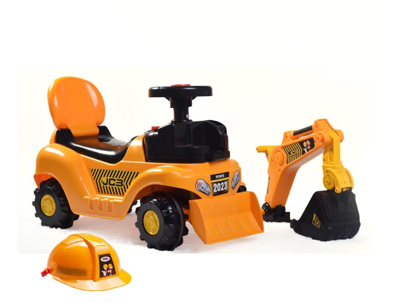 Big Size Excavator Ride On JCB car for kids with Arm, Digging Bucket and Front Loader Movement, Ride-On Toy for Toddlers Ages 1– 4 Years with Music